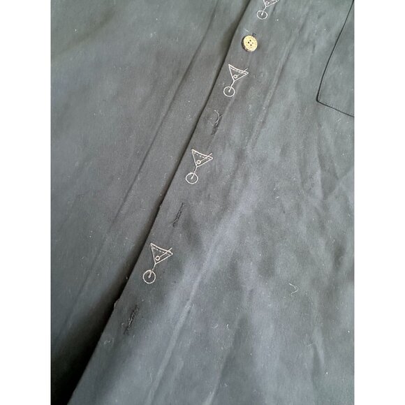 LUAU Men's Vintage Finest 100% Silk Cocktail Cigar Button Down Shirt Size XL - Picture 3 of 6